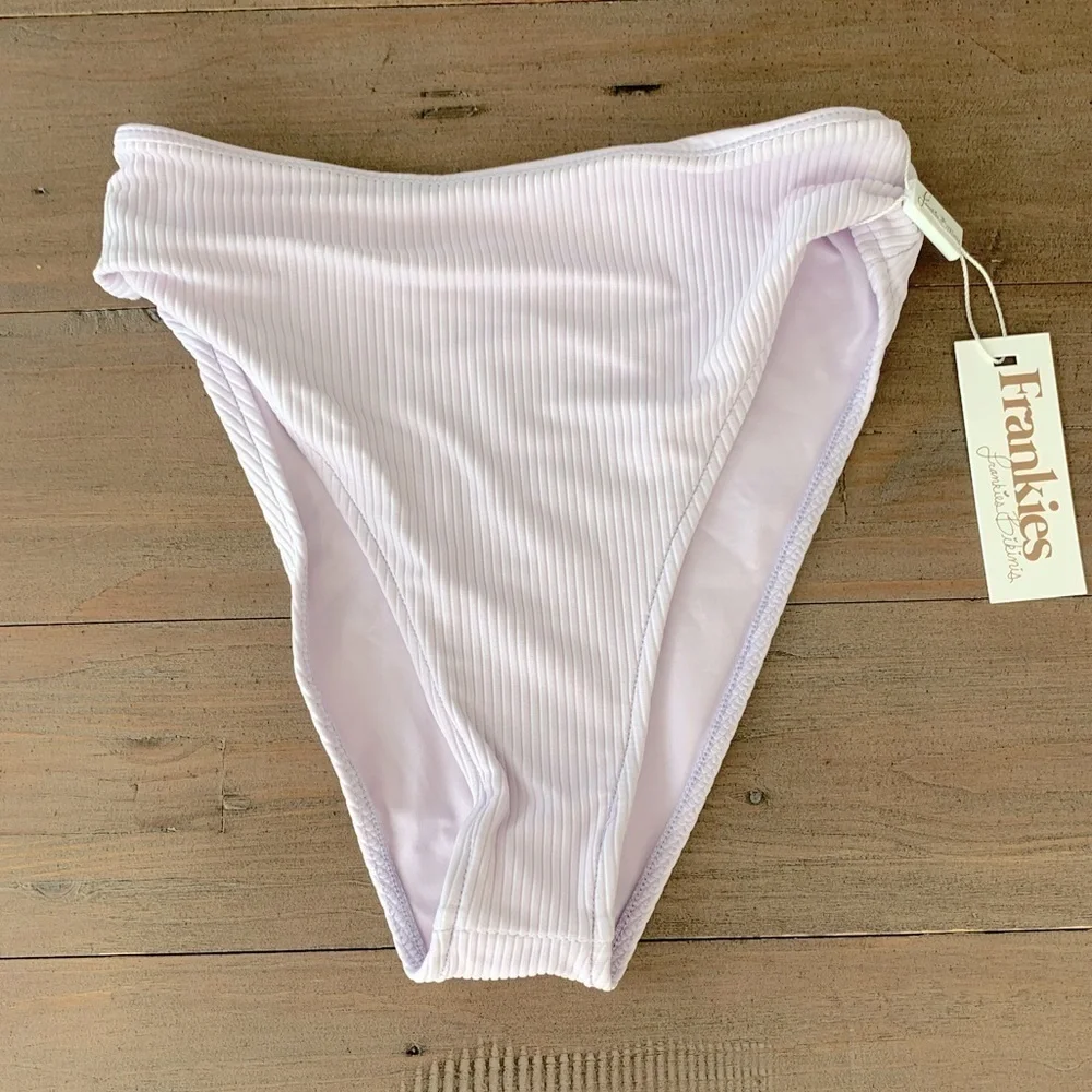 Frankies Bikinis Jenna ribbed bikini bottom lilac NWT